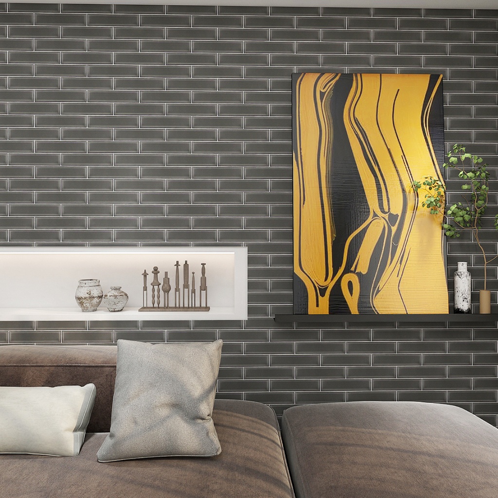 Gạch thẻ ceramic 68x280mm vát cạnh chụp chính diện
