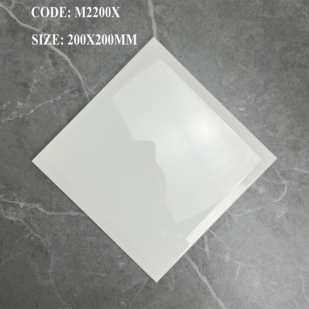 Gạch ceramic vuông 200x200mm chụp chính diện nguyên viên
