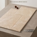 Bộ năm viên gạch porcelain vân đá chụp chính diện trên nền sáng