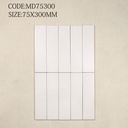 Tường trong nhà ốp gạch 75x300mm men mờ xếp lưới sát mạch