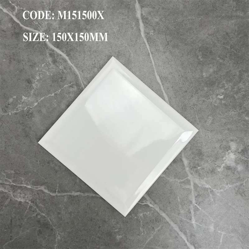 Gạch thẻ ceramic vuông 150x150mm vát cạnh chụp chính diện