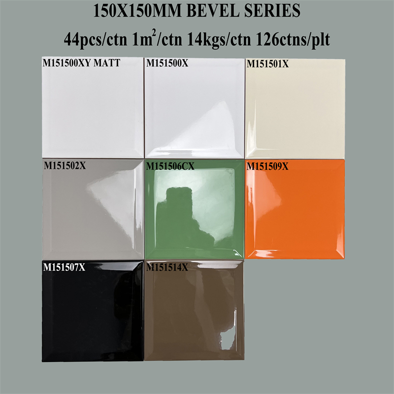 Cận cảnh góc vát và chiều dày 8mm của viên gạch 150x150mm