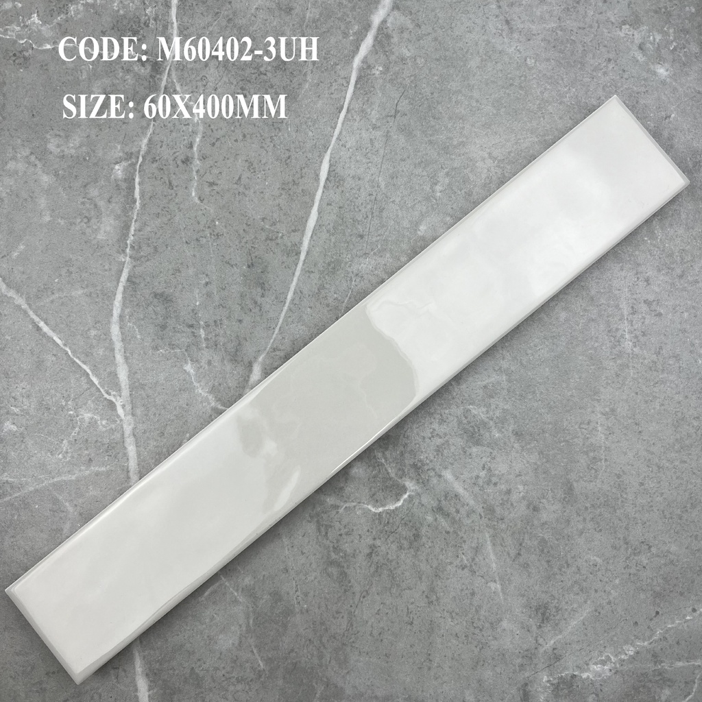 Tường bếp ốp gạch gợn sóng 60x400mm xếp dọc