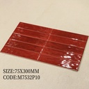 Dải chín mã màu gạch thẻ ceramic 75x300mm xếp cạnh nhau