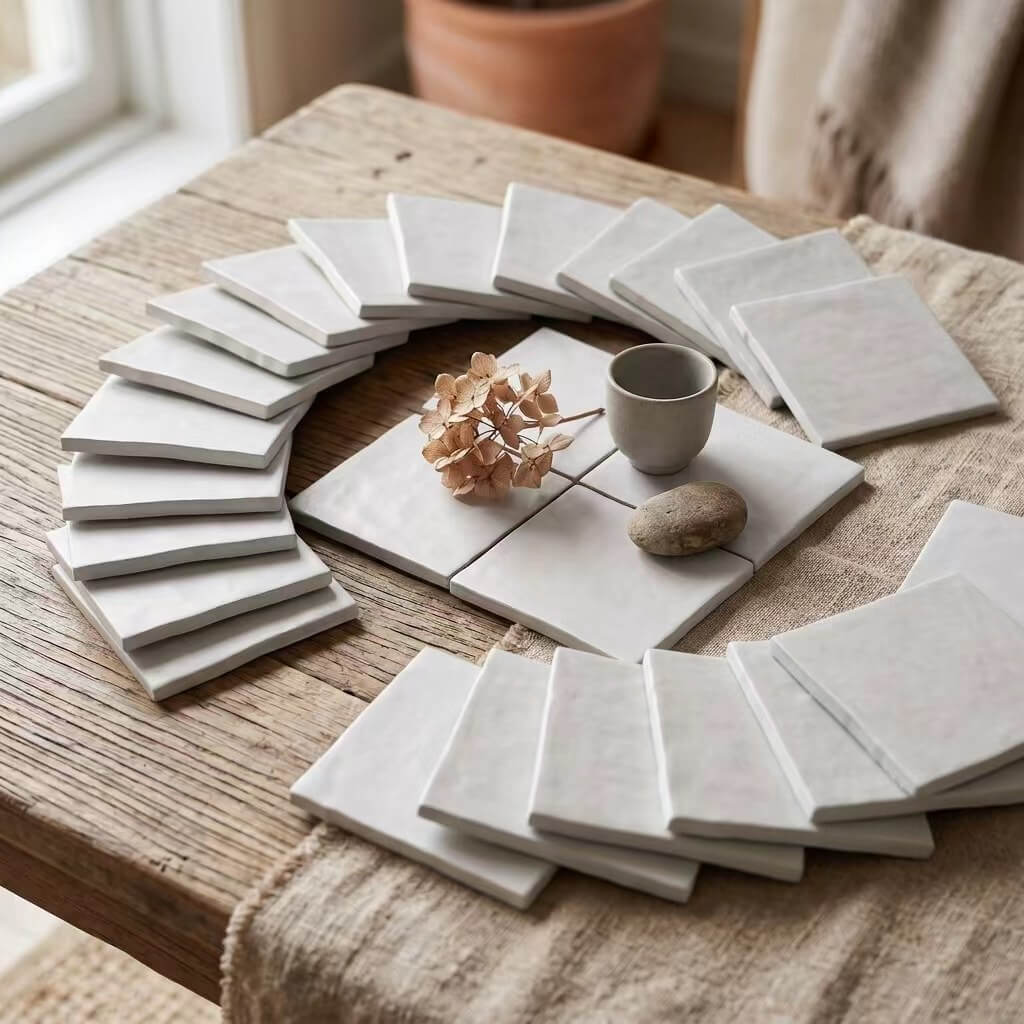 Cận cảnh gợn sóng khuôn và cạnh lượn hữu cơ của viên 100x100mm