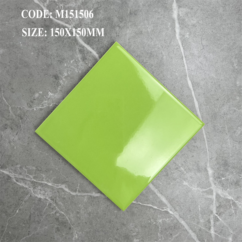 Tám màu gạch ốp tường 150x150mm xếp thành bảng màu
