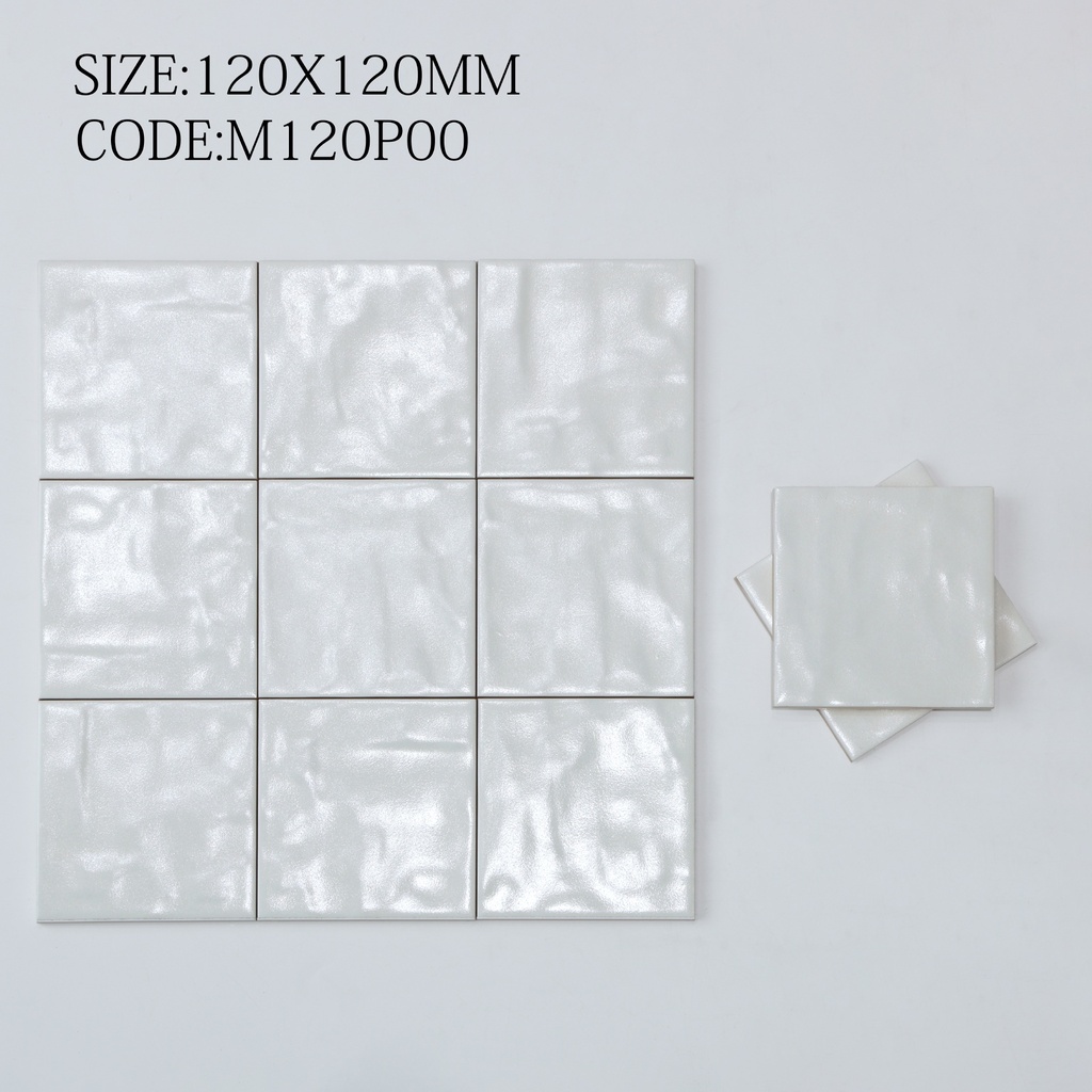 Hai màu trắng và be của gạch ceramic 120x120mm đặt cạnh nhau