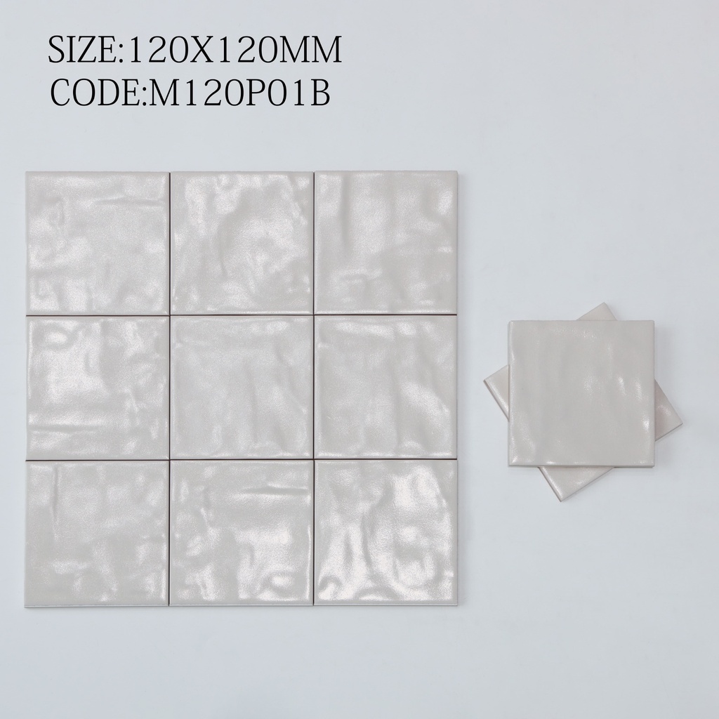 Viên gạch ceramic 120x120mm chụp chính diện trên nền sáng