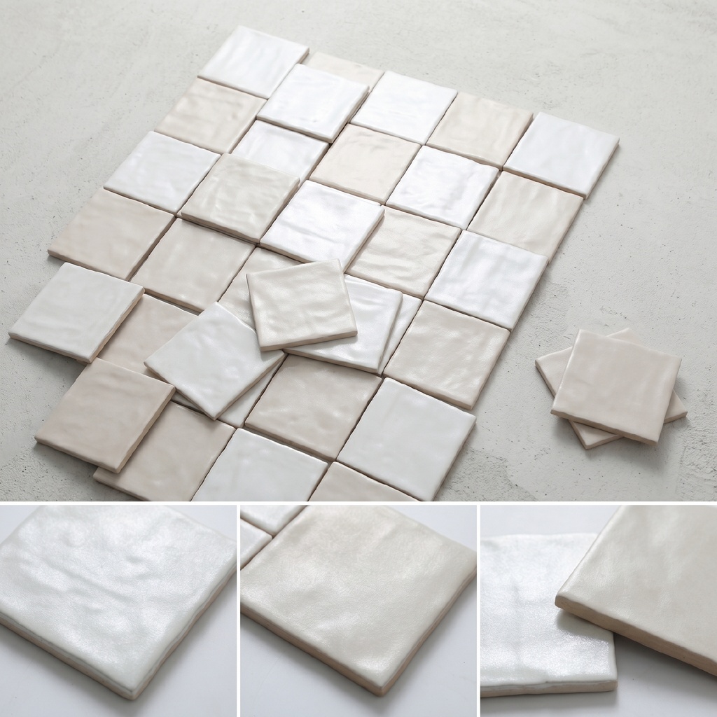 Mảng tường trong nhà ốp gạch 120x120mm ghép lưới đều