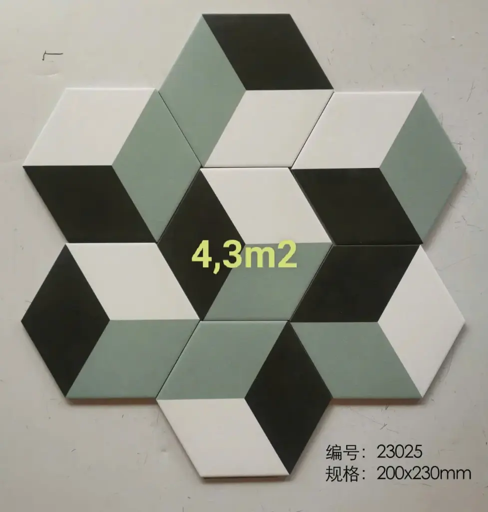 Gạch Bông lục giác 3D KT 200x230x115mm mã 23025