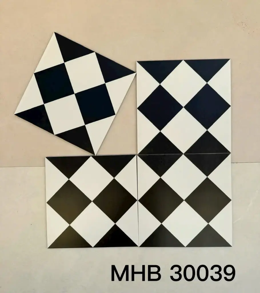 Gạch bông mix trắng đen 30039 KT 300x300mm
