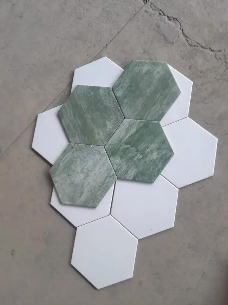Gạch lục giác KT 200x230x115 mm màu xanh FL255