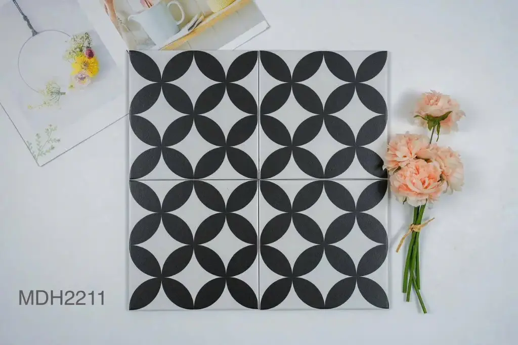 Gạch bông TQ, KT 200x200 mm, Xương Porcelain mặt mờ mã MDH2211