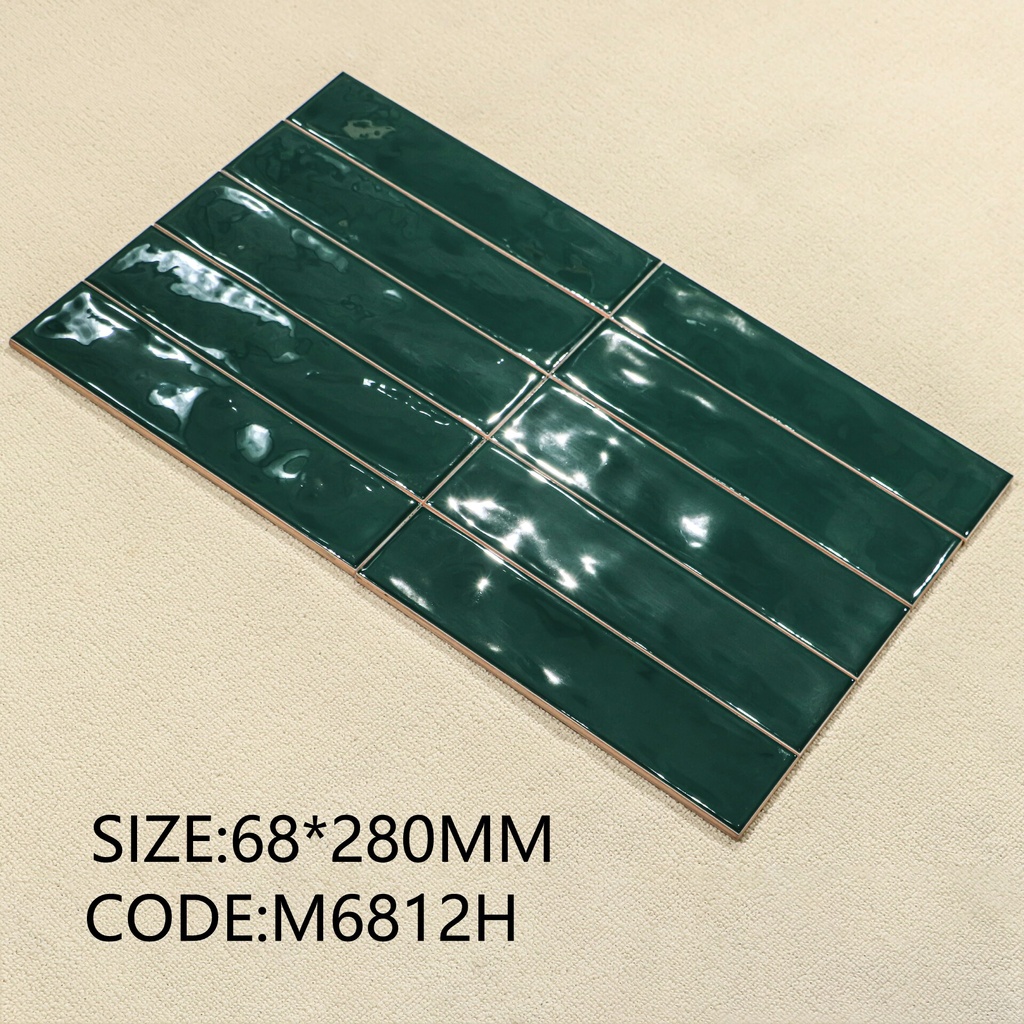 Gạch thẻ ceramic 68x280mm bề mặt gợn sóng ốp tường