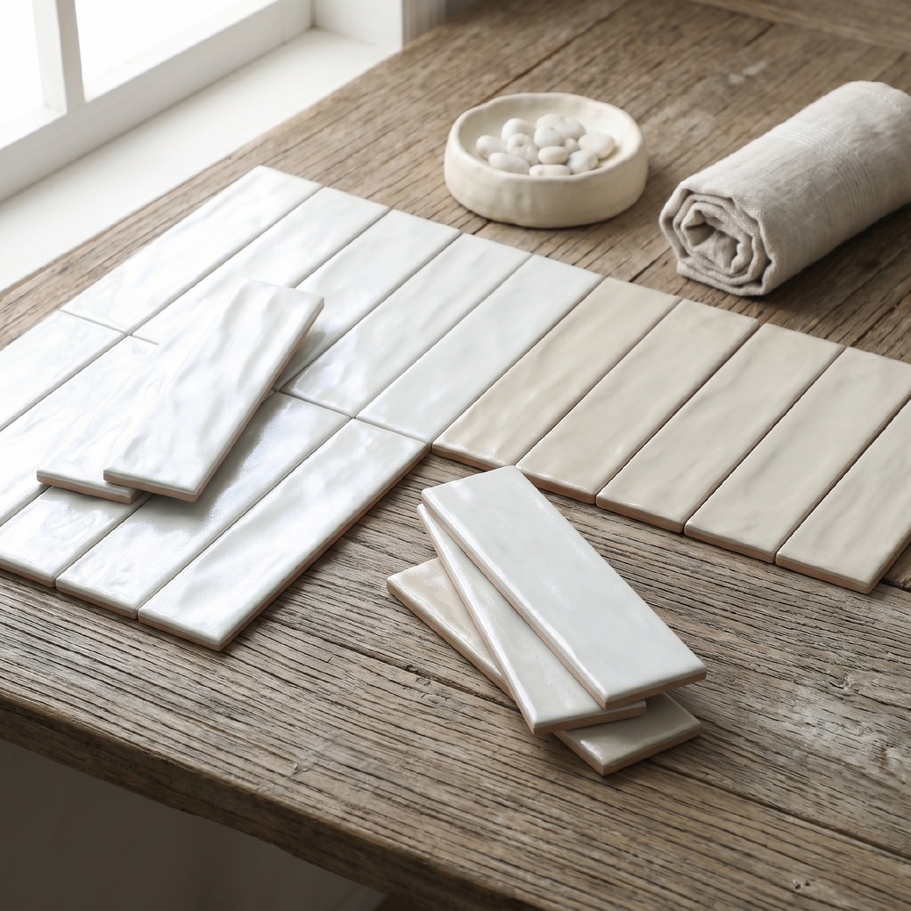 Gạch ceramic 60x253mm men bán mờ ánh ngọc trai, bề mặt gợn sóng