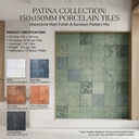 Gạch porcelain 150x150mm men mờ hoạ tiết patina xếp ngẫu nhiên