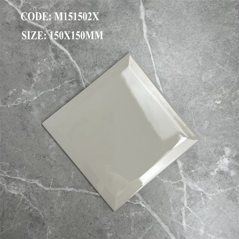 Gạch thẻ ceramic 150x150mm vát cạnh men bóng và mờ