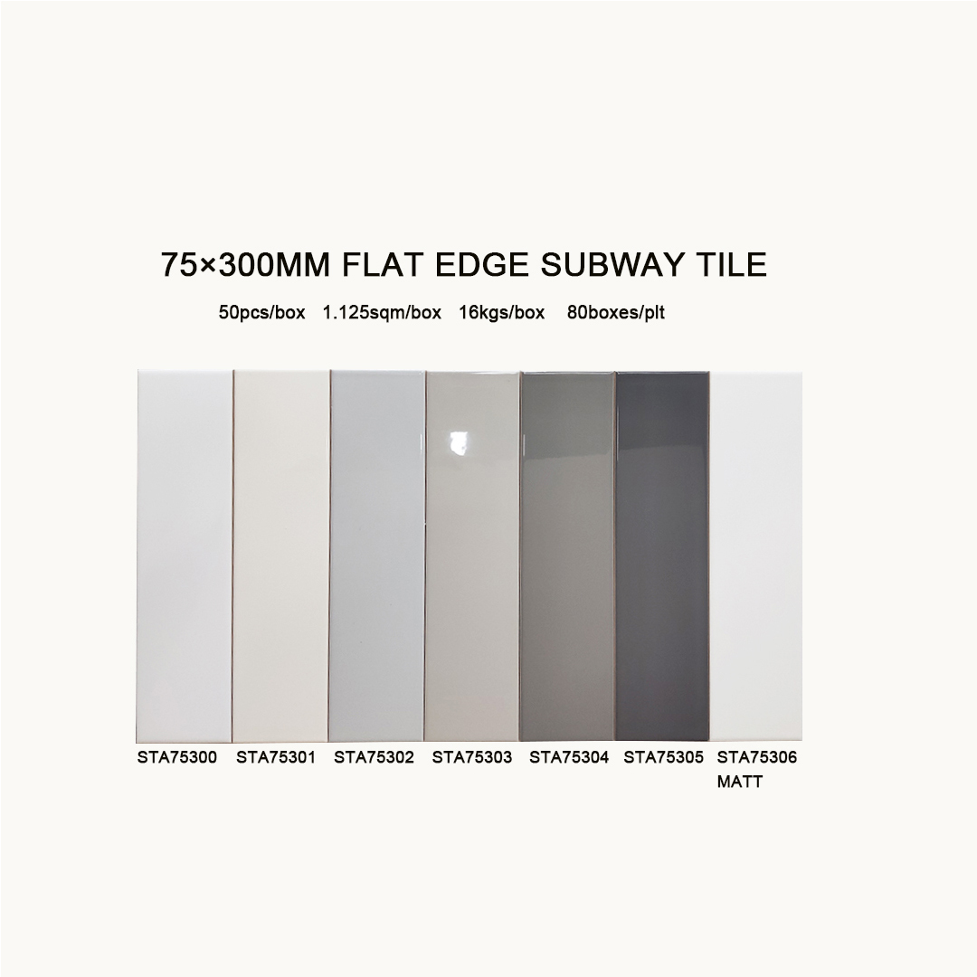 Gạch thẻ ceramic 75x150mm men bóng chống thấm sản xuất Việt Nam